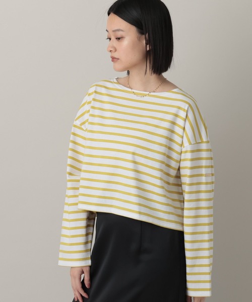 A part by（アパートバイ）の「クロップドボーダー_長袖（Tシャツ/カットソー・レディース・イエロー/ブルー・FREE）」の8枚目の写真