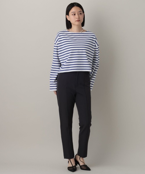 A part by（アパートバイ）の「クロップドボーダー_長袖（Tシャツ/カットソー・レディース・イエロー/ブルー・FREE）」の9枚目の写真