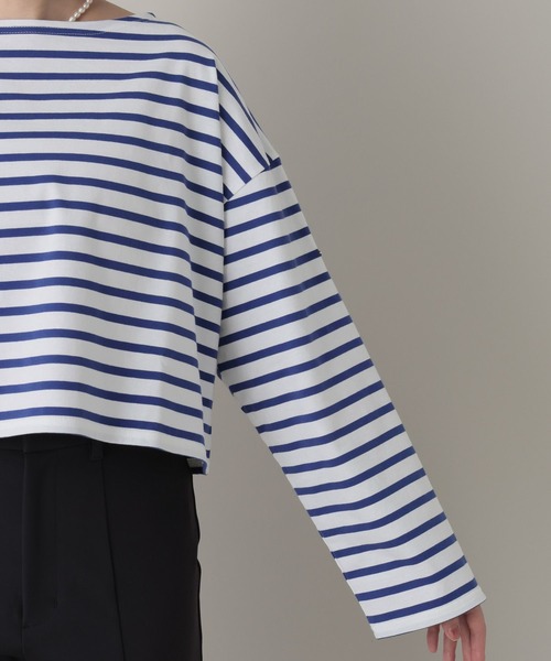 A part by（アパートバイ）の「クロップドボーダー_長袖（Tシャツ/カットソー・レディース・イエロー/ブルー・FREE）」の18枚目の写真