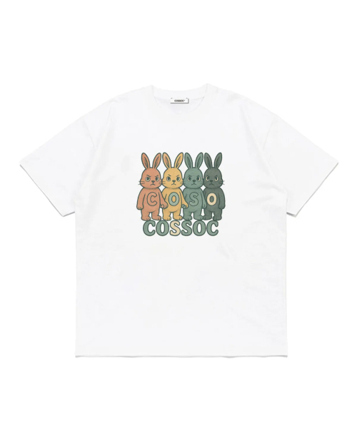 COSO(コソ)の「コソラビットTシャツ (ホワイト)(Tシャツ/カットソー・レディース・ホワイト・S/M/L)」の2枚目の写真