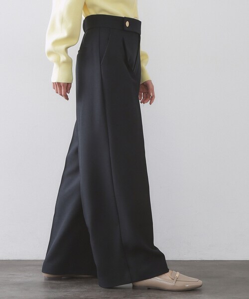 OPAQUE.CLIP（オペークドットクリップ）の「金ボタンデザインワイドパンツ/セットアップ対応【洗濯機OK】《S～LL》（その他パンツ・レディース・ネイビー/ライトベージュ・40/38/36/42）」の10枚目の写真