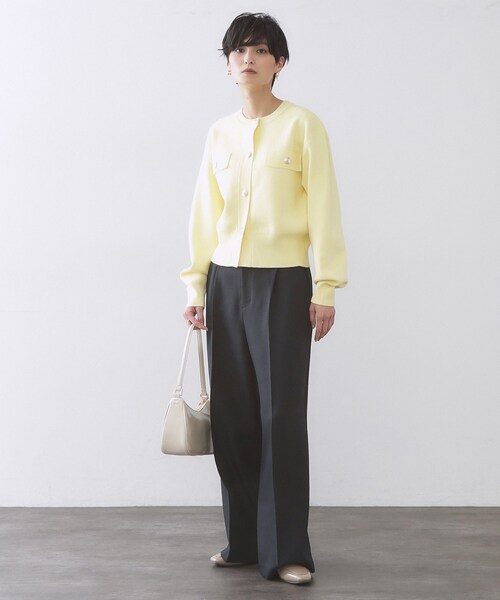 OPAQUE.CLIP（オペークドットクリップ）の「金ボタンデザインワイドパンツ/セットアップ対応【洗濯機OK】《S～LL》（その他パンツ・レディース・ネイビー/ライトベージュ・40/38/36/42）」の11枚目の写真