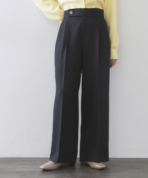 OPAQUE.CLIP（オペークドットクリップ）の「金ボタンデザインワイドパンツ/セットアップ対応【洗濯機OK】《S～LL》（その他パンツ・レディース・ネイビー/ライトベージュ・40/38/36/42）」の21枚目の写真