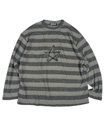 Loose Melange Knit Star Pullover (beige*gray)