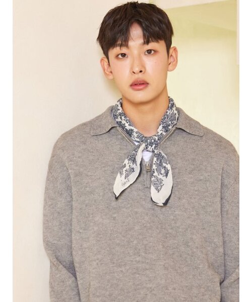 AYIHOLIC CASHMERE(アイホリックカシミア)の「ハーフジップポロニット メランジグレー #5COLOR(ニット/セーター・レディース・その他・L/M)」の1枚目の写真