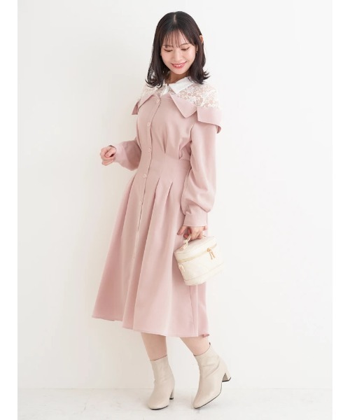 Re-J&SUPURE(リジェイアンドスプル)の「【大きいサイズ】レースオフショルドッキングワンピース(ワンピース・レディース・ダークグレー/ピンク/ブルー・XX-LARGE/XXXX-LARGE/XXX-LARGE)」の8枚目の写真