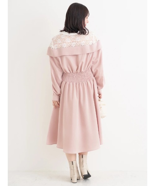 Re-J&SUPURE(リジェイアンドスプル)の「【大きいサイズ】レースオフショルドッキングワンピース(ワンピース・レディース・ダークグレー/ピンク/ブルー・XX-LARGE/XXXX-LARGE/XXX-LARGE)」の10枚目の写真
