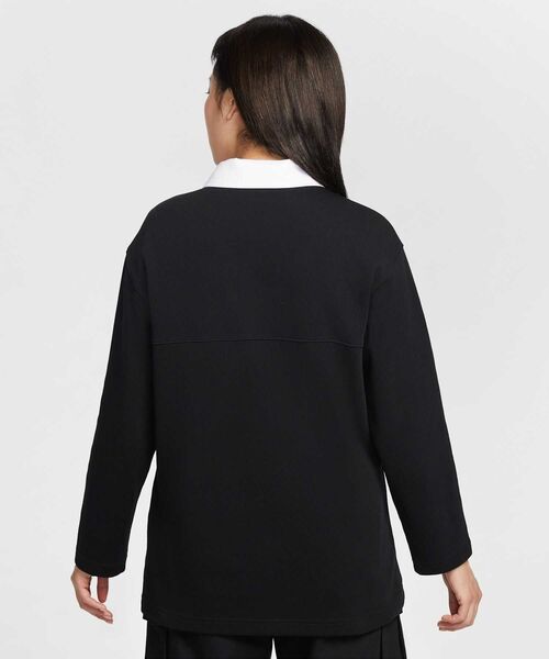 NIKE(ナイキ)の「ナイキ スポーツウェア ウィメンズ オーバーサイズド ロングスリーブ ポロ / Nike Sportswear Women's Oversized Long-Sleeve Polo IF0358-010 Black(ポロシャツ・レディース・ブラック・XL/S/XS/L/M)」の5枚目の写真
