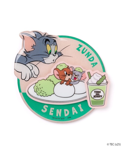 公式】トムとジェリー ご当地仙台木製3層マグネット（ステーショナリー
