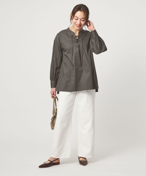 レースアップ ブラウス（シャツ/ブラウス）｜green label relaxing