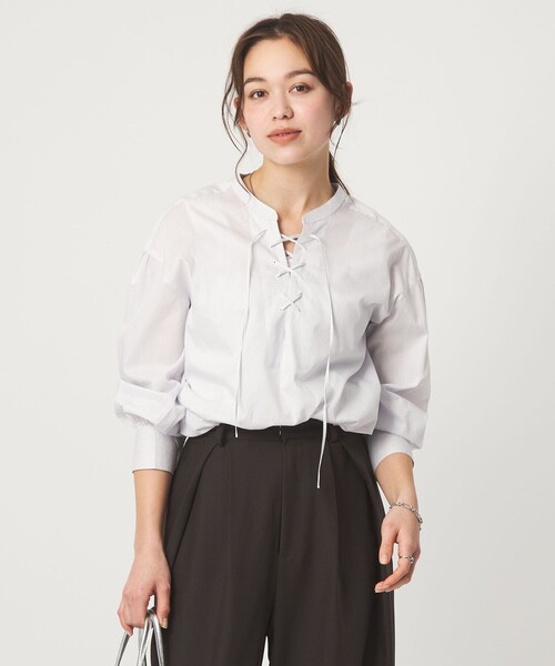 レースアップ ブラウス（シャツ/ブラウス）｜green label relaxing