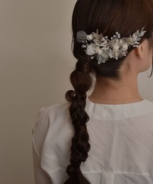 TONE SELECT GOODS | 【resonance】フラワーモチーフ メタル×パール ヘッドドレス【マルチウェイ/オケージョン】(その他ヘアアクセサリー)