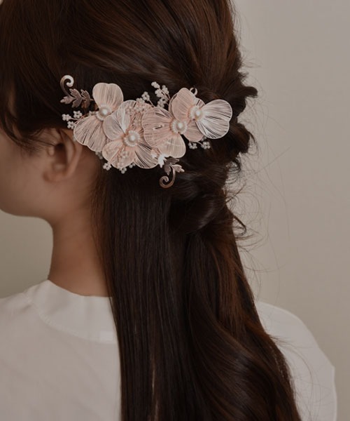 TONE SELECT GOODS（トーンセレクトグッズ）の「【resonance】フラワーモチーフ メタル×パール ヘッドドレス【マルチウェイ/オケージョン】（その他ヘアアクセサリー・レディース・ピンクゴールド/ゴールド/シルバー・FREE）」の11枚目の写真