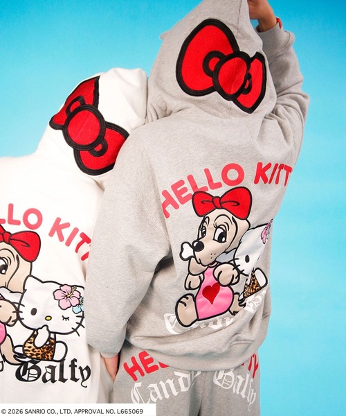 GALFY（ガルフィー）の「GALFY（ガルフィー）仲子パーカー/コラボ/バックプリント スウェットジップアップパーカー/猫耳フード（パーカー・レディース・グレー/ブラック/ホワイト・L/LL）」の3枚目の写真