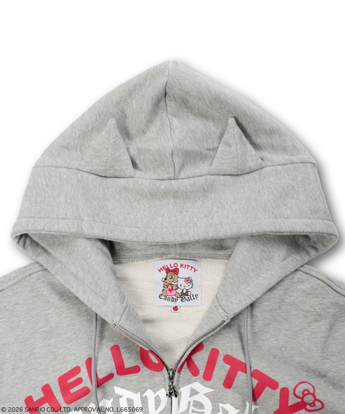 GALFY（ガルフィー）の「GALFY（ガルフィー）仲子パーカー/コラボ/バックプリント スウェットジップアップパーカー/猫耳フード（パーカー・レディース・グレー/ブラック/ホワイト・L/LL）」の10枚目の写真