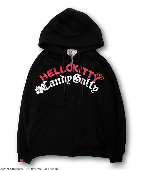 GALFY（ガルフィー）の「GALFY（ガルフィー）仲子パーカー/コラボ/バックプリント スウェットジップアップパーカー/猫耳フード（パーカー・レディース・グレー/ブラック/ホワイト・L/LL）」の6枚目の写真