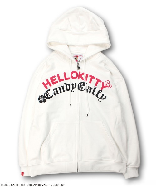 GALFY（ガルフィー）の「GALFY（ガルフィー）仲子パーカー/コラボ/バックプリント スウェットジップアップパーカー/猫耳フード（パーカー・レディース・グレー/ブラック/ホワイト・L/LL）」の4枚目の写真