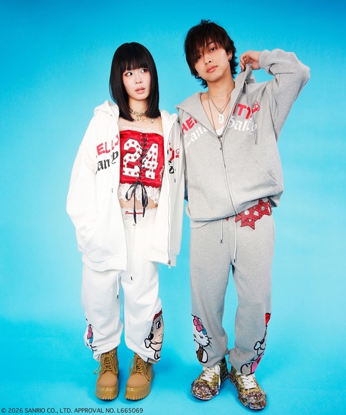 GALFY（ガルフィー）の「GALFY（ガルフィー）仲子パーカー/コラボ/バックプリント スウェットジップアップパーカー/猫耳フード（パーカー・レディース・グレー/ブラック/ホワイト・L/LL）」の19枚目の写真