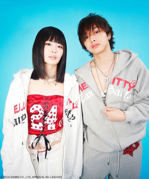 GALFY（ガルフィー）の「GALFY（ガルフィー）仲子パーカー/コラボ/バックプリント スウェットジップアップパーカー/猫耳フード（パーカー・レディース・グレー/ブラック/ホワイト・L/LL）」の17枚目の写真