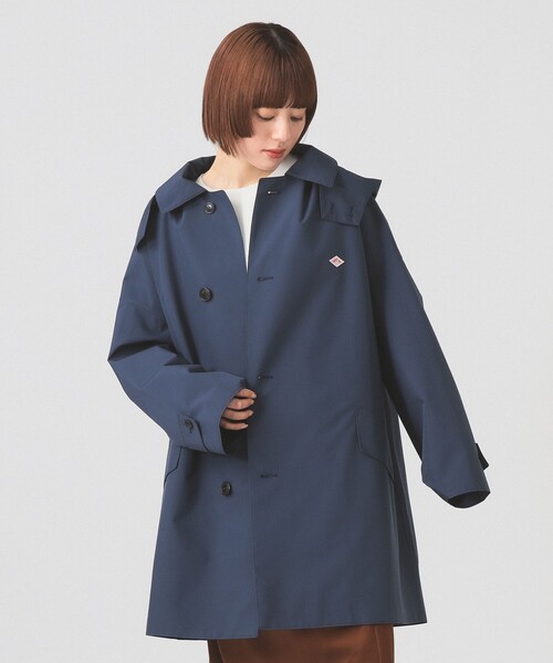 DANTON（ダントン）の「DANTON / ショート バルマカーン コート（ステンカラーコート・レディース・ネイビー/ベージュ・SMALL）」の2枚目の写真