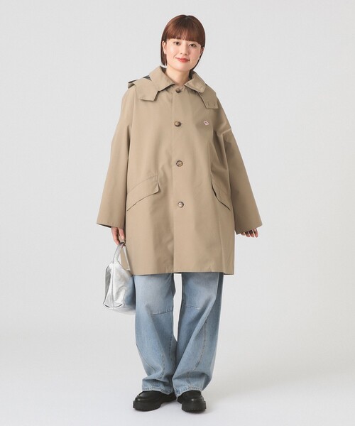 DANTON（ダントン）の「DANTON / ショート バルマカーン コート（ステンカラーコート・レディース・ネイビー/ベージュ・SMALL）」の3枚目の写真