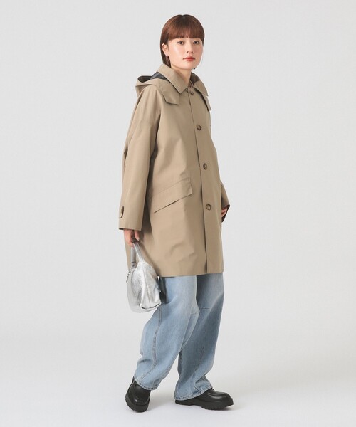 DANTON（ダントン）の「DANTON / ショート バルマカーン コート（ステンカラーコート・レディース・ネイビー/ベージュ・SMALL）」の4枚目の写真