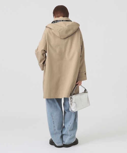 DANTON（ダントン）の「DANTON / ショート バルマカーン コート（ステンカラーコート・レディース・ネイビー/ベージュ・SMALL）」の5枚目の写真