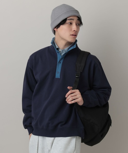 RAGEBLUE（レイジブルー）の「Retro Half Snap Pullover/レトロハーフスナッププルオーバー（スウェット・メンズ・ネイビー/ブルー/グレー系その他・MEDIUM/LARGE）」の2枚目の写真