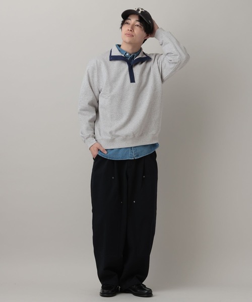 RAGEBLUE（レイジブルー）の「Retro Half Snap Pullover/レトロハーフスナッププルオーバー（スウェット・メンズ・ネイビー/ブルー/グレー系その他・MEDIUM/LARGE）」の5枚目の写真