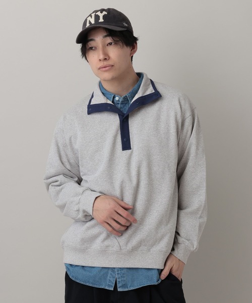 RAGEBLUE（レイジブルー）の「Retro Half Snap Pullover/レトロハーフスナッププルオーバー（スウェット・メンズ・ネイビー/ブルー/グレー系その他・MEDIUM/LARGE）」の7枚目の写真