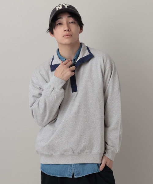 RAGEBLUE（レイジブルー）の「Retro Half Snap Pullover/レトロハーフスナッププルオーバー（スウェット・メンズ・ネイビー/ブルー/グレー系その他・MEDIUM/LARGE）」の8枚目の写真