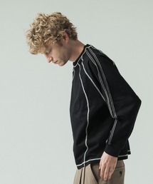 SLICK | 【SLICK/スリック】Long Slub Curve Seam Pullover/スラブ天竺配色ステッチクルーネックプルオーバー(Tシャツ/カットソー)