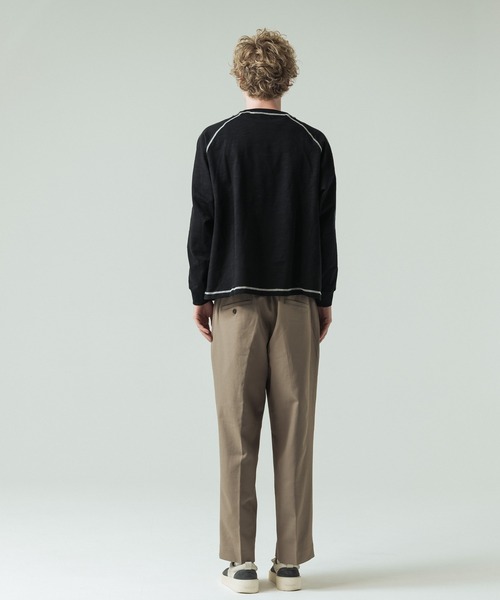 SLICK（スリック）の「【SLICK/スリック】Long Slub Curve Seam Pullover/スラブ天竺配色ステッチクルーネックプルオーバー（Tシャツ/カットソー・メンズ・ブラック/ブラウン・1/2/3）」の16枚目の写真