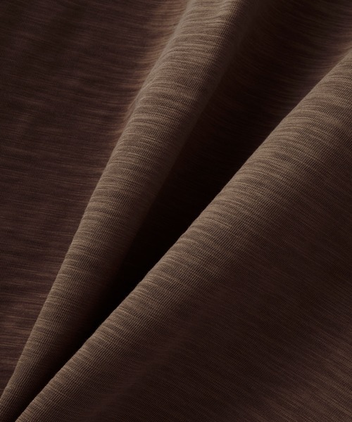 SLICK（スリック）の「【SLICK/スリック】Long Slub Curve Seam Pullover/スラブ天竺配色ステッチクルーネックプルオーバー（Tシャツ/カットソー・メンズ・ブラック/ブラウン・1/2/3）」の6枚目の写真