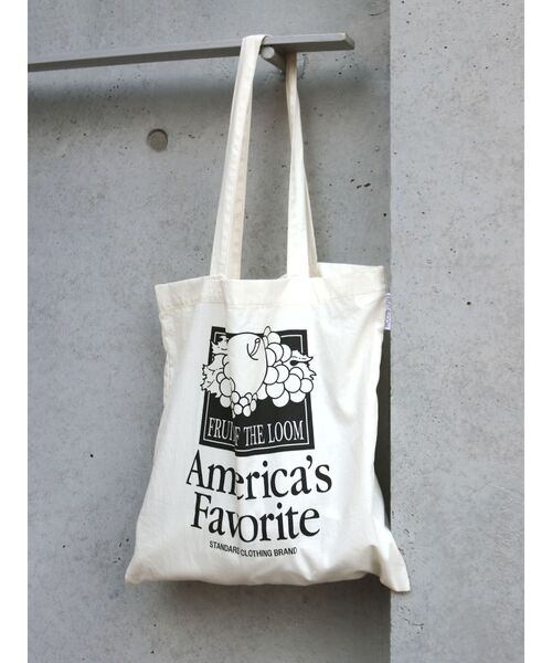 FRUIT OF THE LOOM（フルーツオブザルーム）の「FRUIT OF THE LOOM別注 ロゴトートBag（トートバッグ・レディース・アイボリー/グリーン/ピンク・FREE）」の2枚目の写真