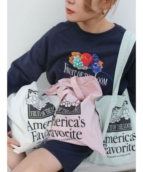 FRUIT OF THE LOOM（フルーツオブザルーム）の「FRUIT OF THE LOOM別注 ロゴトートBag（トートバッグ・レディース・アイボリー/グリーン/ピンク・FREE）」の11枚目の写真