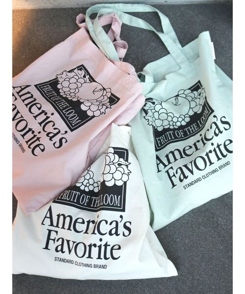 FRUIT OF THE LOOM（フルーツオブザルーム）の「FRUIT OF THE LOOM別注 ロゴトートBag（トートバッグ・レディース・アイボリー/グリーン/ピンク・FREE）」の7枚目の写真