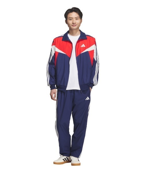 adidas(アディダス)の「アディダス adidas ルーズフィット カラーブロック メッシュライニング フルレングス オープンヘム ウィンドパンツ(その他パンツ・メンズ・ブラック・M/L/LL)」の11枚目の写真