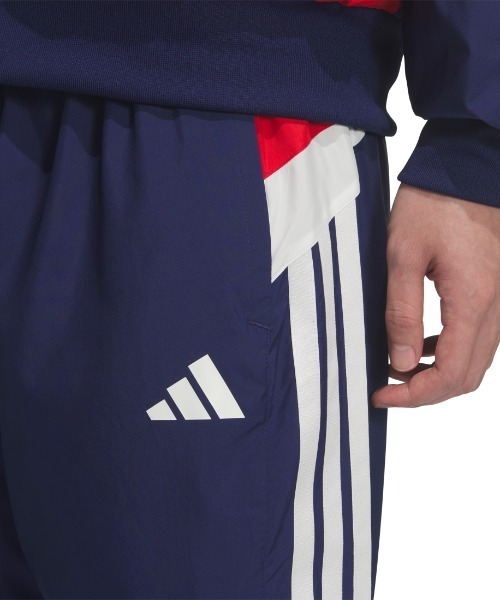 adidas(アディダス)の「アディダス adidas ルーズフィット カラーブロック メッシュライニング フルレングス オープンヘム ウィンドパンツ(その他パンツ・メンズ・ブラック・M/L/LL)」の2枚目の写真