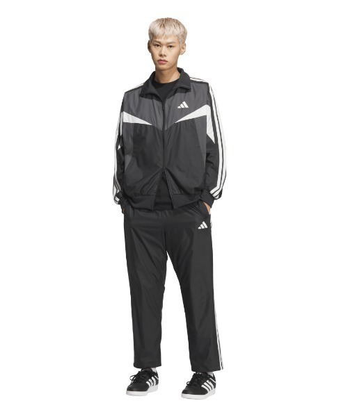 adidas(アディダス)の「アディダス adidas ルーズフィット カラーブロック メッシュライニング フルレングス オープンヘム ウィンドパンツ(その他パンツ・メンズ・ブラック・M/L/LL)」の7枚目の写真