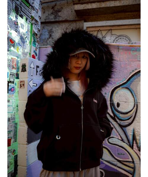SUPPLIER/サプライヤー/【LHP EXCLUSIVE】FAUX FUR CROPPED CROSS ZIP