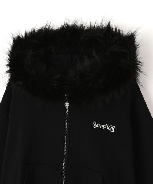 SUPPLIER/サプライヤー/【LHP EXCLUSIVE】FAUX FUR CROPPED CROSS ZIP