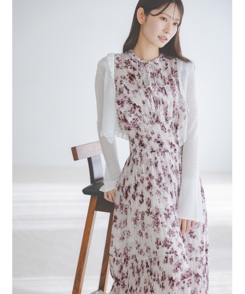 SNIDEL（スナイデル）の「【販路限定サイズあり】Sustainableフリルワンピース（ワンピース・レディース・ピンク/グリーン/ブルー/ベージュ・2/1/0/00）」の4枚目の写真