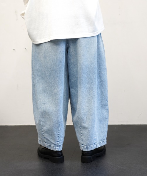HARVESTY(ハーベスティ)の「HARVESTY / ハーベスティ BIG DENIM CIRCUS PANTS USED BLUE ビッグデニム サーカスパンツ ライトブルー(デニムパンツ・レディース・ライトブルー・0/1/2)」の6枚目の写真
