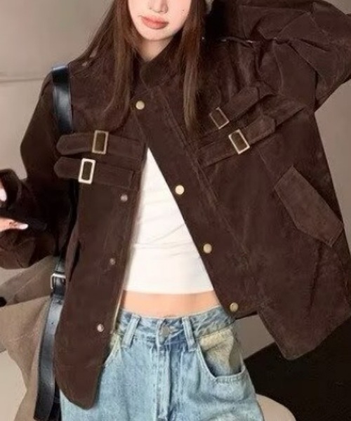 おしゃれスタ(オシャレスタ)の「ベルトデザイン コーデュロイジャケット(その他アウター・レディース・ブラウン/ブラック・M/L/XL/XXL)」の8枚目の写真