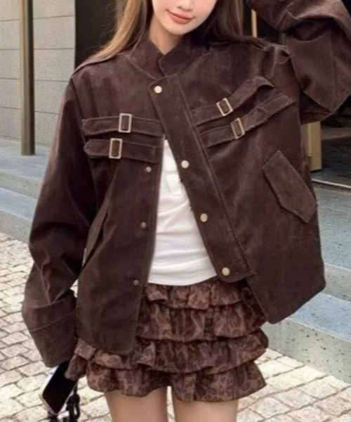 おしゃれスタ(オシャレスタ)の「ベルトデザイン コーデュロイジャケット(その他アウター・レディース・ブラウン/ブラック・M/L/XL/XXL)」の15枚目の写真