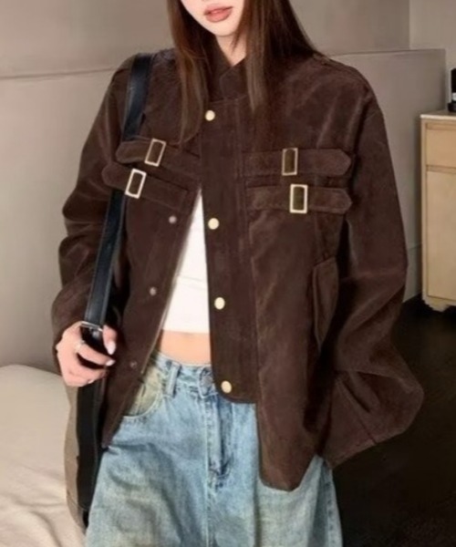 おしゃれスタ(オシャレスタ)の「ベルトデザイン コーデュロイジャケット(その他アウター・レディース・ブラウン/ブラック・M/L/XL/XXL)」の16枚目の写真