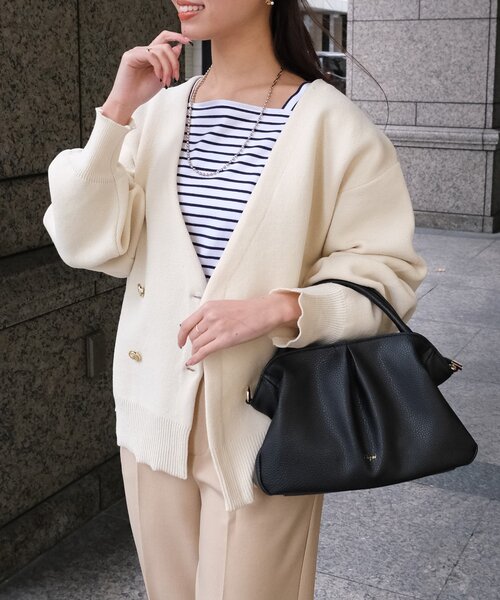 Chez toi（シェトワ）の「【ITAMI企画】タックミニボストンBAG（ボストンバッグ・レディース・ベージュ/ブラック・FREE）」の17枚目の写真