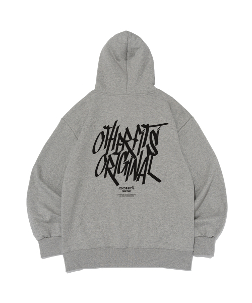 OTHERFITS（アザーフィッツ）の「[起毛/NO起毛] ストリートロゴフードパーカー (グレー)（パーカー・レディース・その他・S-M/X-LARGE/LARGE/M-L/L-XL/XL-XXL/SMALL/MEDIUM）」の2枚目の写真