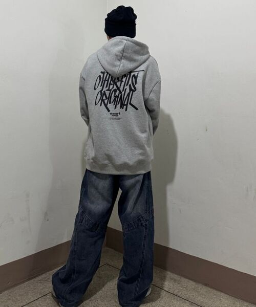 OTHERFITS（アザーフィッツ）の「[起毛/NO起毛] ストリートロゴフードパーカー (グレー)（パーカー・レディース・その他・S-M/X-LARGE/LARGE/M-L/L-XL/XL-XXL/SMALL/MEDIUM）」の13枚目の写真